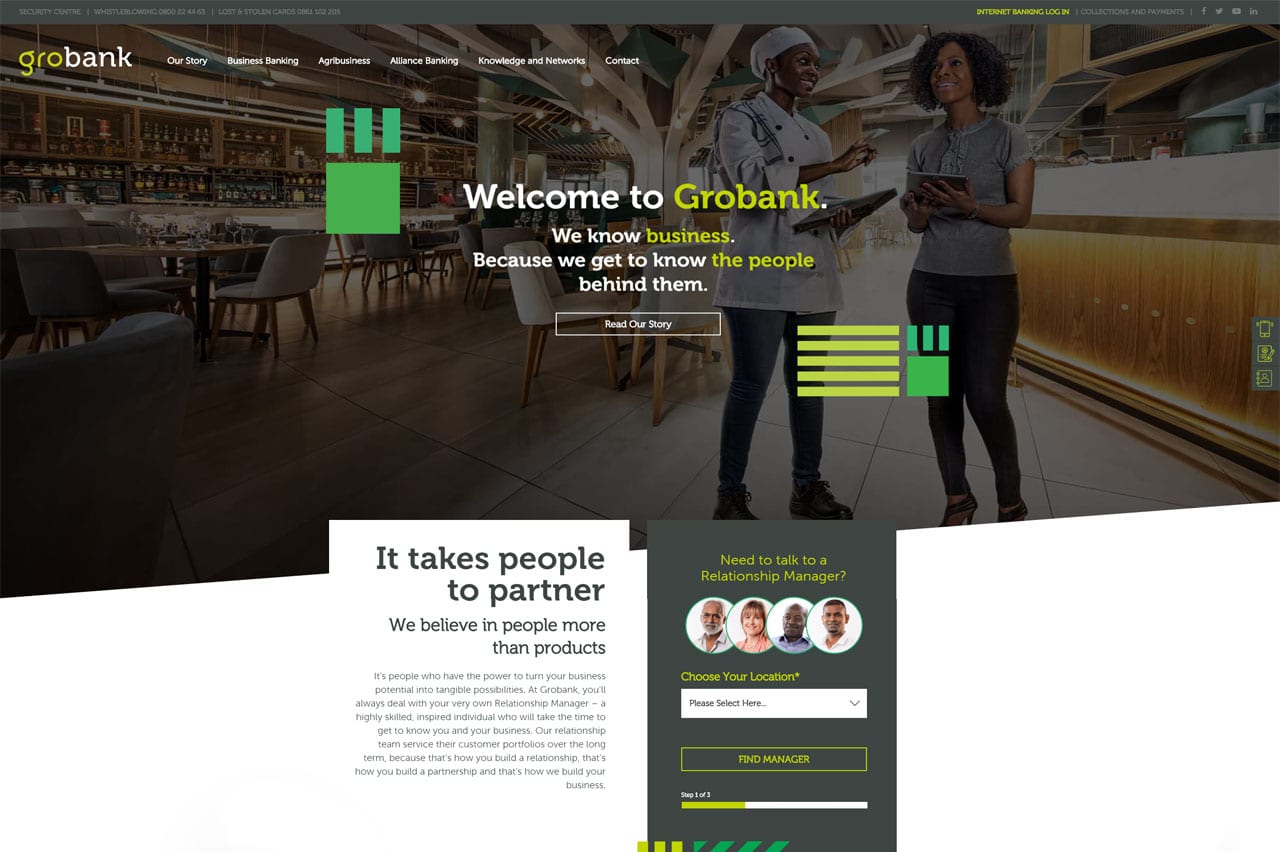 gro bank website design