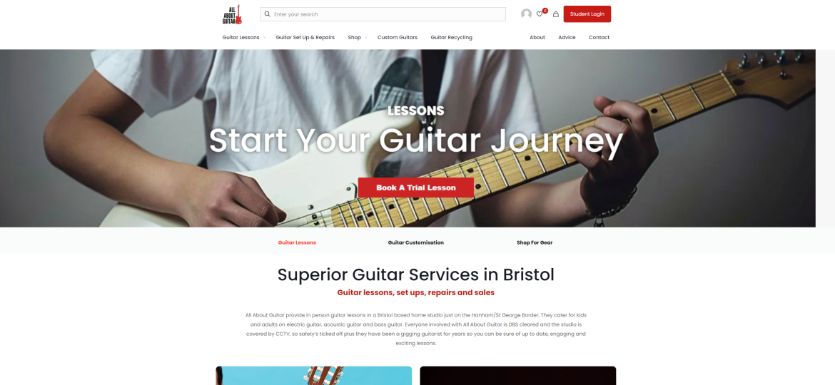 all about guitar bristol website