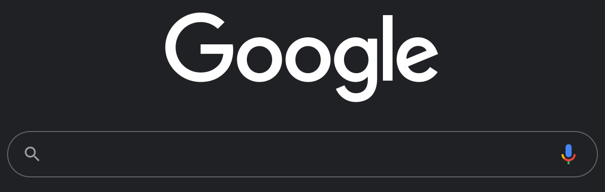 xGoogle Search dark theme desktop