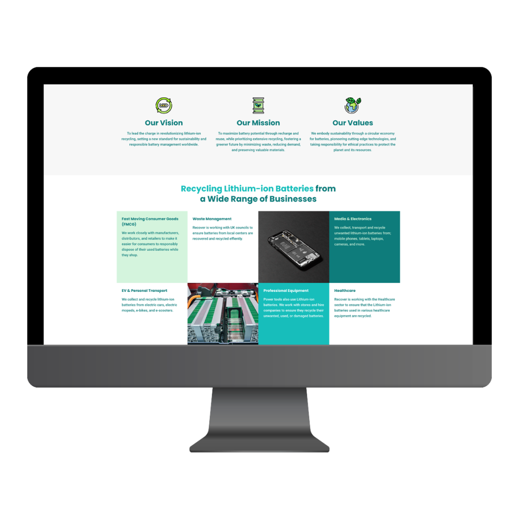 recover website mockup recover website mockup