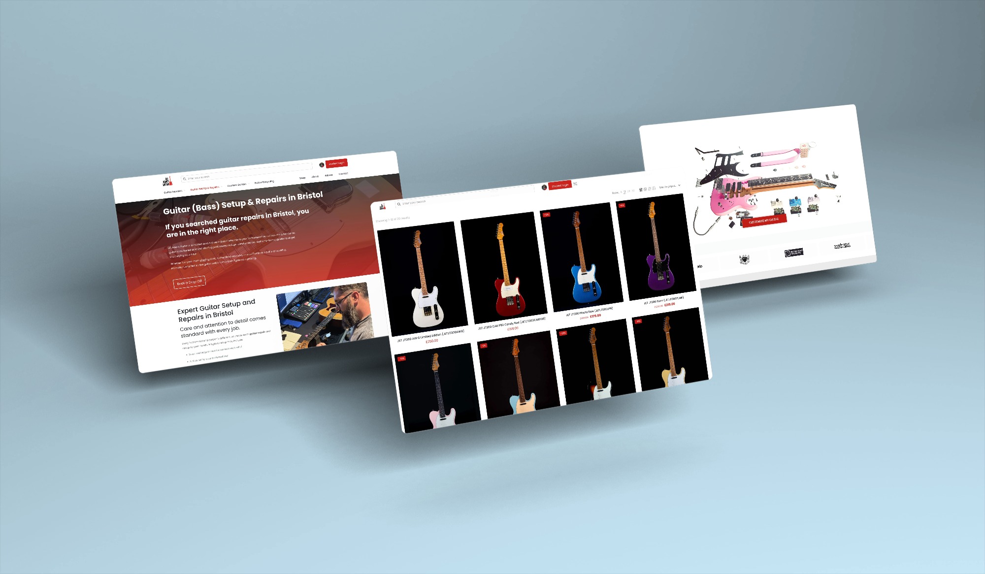 all about guitar web pages design